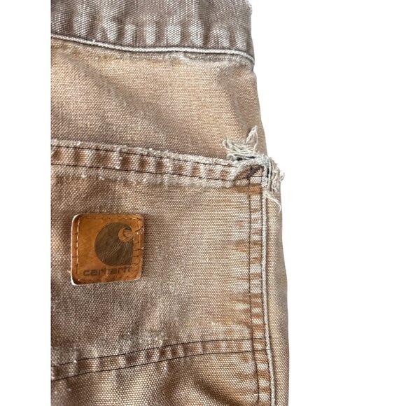 Carhartt Mens Brown Distressed Work Pants Size 40x30 Cotton Blend Durable Constr - Picture 1 of 13